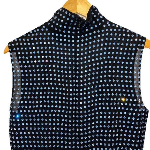 16ARLINGTON Luna Dress US 10 UK 14 Crystal Blue Black Mini Tunic Cocktail NWT - Picture 10 of 15